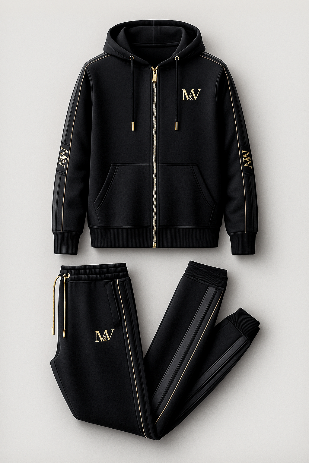 Chándal Black Luxe Gold Piping