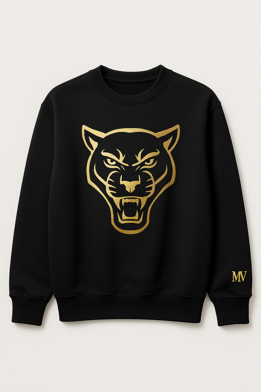 Sudadera Panther Face Gold Front